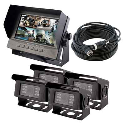 7 Inch Digital Color LCD Quad monitor and Camera Kit - Quad View